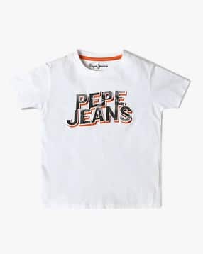 pepe jeans Boys Brand Print Regular Fit Round-Neck T-Shirt-picture-20