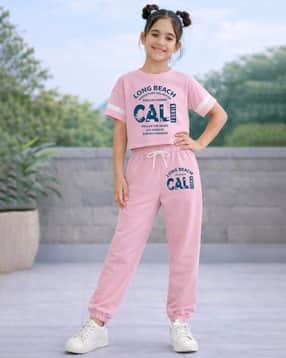 trampoline Girls Typographic Print Pants & Top Set-picture-17