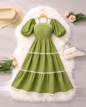 Women Fit & Flare Midi Dress-image-34