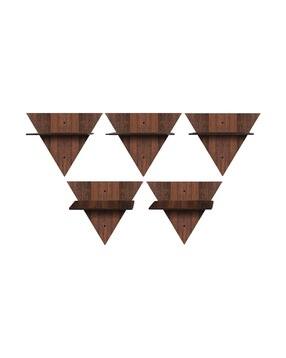 gojeeva Pack of 5 Decorative Wooden Wall Shelves-picture-46