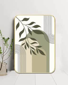 saf Minimalist Botanical Wall Art Arch & Leaf Design with Golden Frame-picture-34