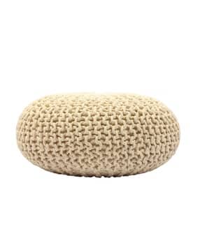 habere india Handwoven Jute Round Pouffe-picture-14