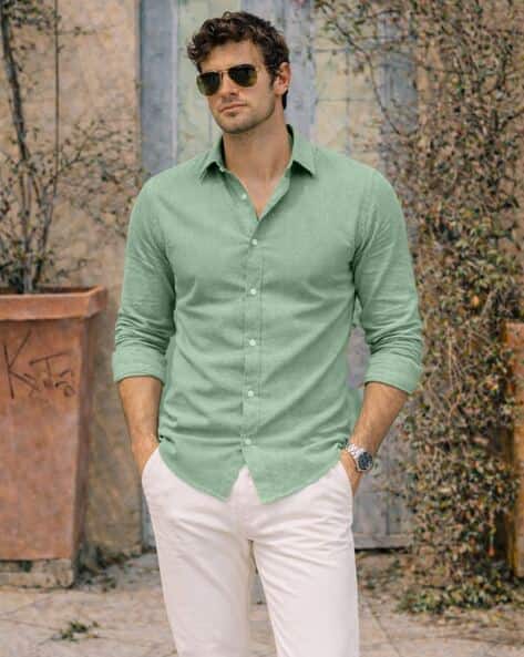 Buda Jeans Co Men Regular Fit Shirt with Cuffed Sleeves