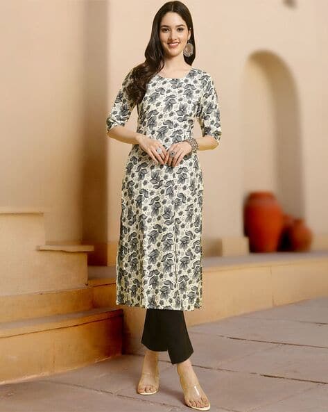 Popmantra Women Floral Print Straight Kurta & Pants Set