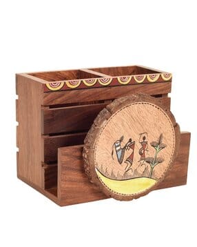 aakriti art creations Handcrafted Warli Fusion Cutlery Holder-picture-32