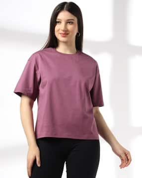 rio basic Women Regular Fit Cotton Crew-Neck T-Shirt-picture-20