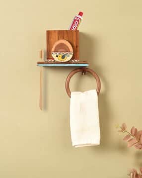 aakriti art creations Printed Wooden Towel Hanger-picture-46