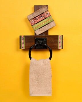 aakriti art creations Printed Wooden Towel Hanger-picture-44