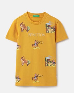 united colors of benetton Boys Graphic Regular Fit Round Neck T-Shirt-picture-42