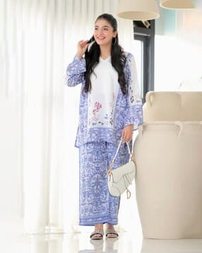 nyrika Women Floral Print Tunic & Palazzos Co-Ord Set-picture-42