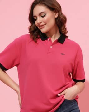 buda jeans co Women Loose Fit Polo T-Shirt-picture-52