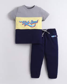 bumzee Boys Printed Lounge Pants & T-Shirt Set-picture-13