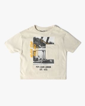 pepe jeans Boys Graphic Print Oversized Round-Neck T-Shirt-picture-53