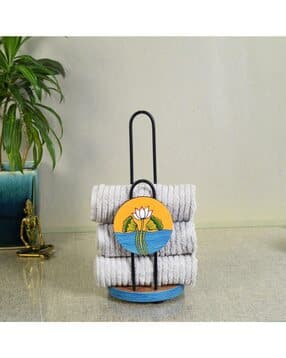 aakriti art creations Printed Wooden Towel Hanger-picture-16