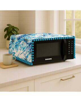 throw pillow Floral Print Microwave Oven Cover with Pom Pom -picture-35