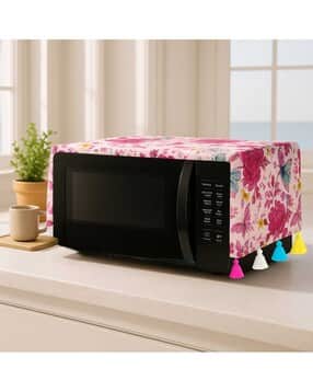 throw pillow Floral Print Microwave Oven Cover with Tassels -picture-34