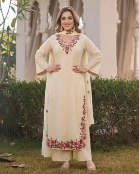 svaraa Women Embroidered 3-Piece Straight Kurta Set-picture-34