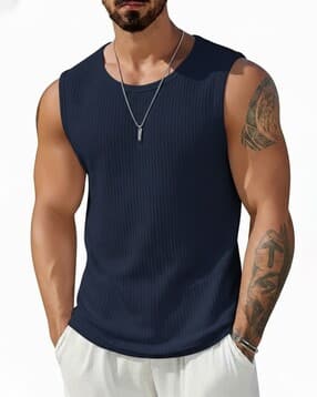 neonomad Men Ribbed Round-Neck Sleeveless Vest-picture-22