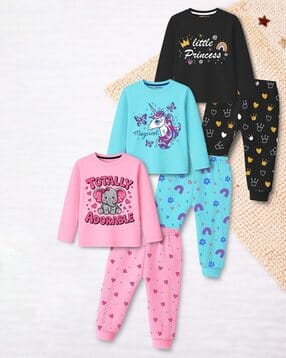 trampoline Girls Pack of 3 Printed Pants & Tops Set-picture-29