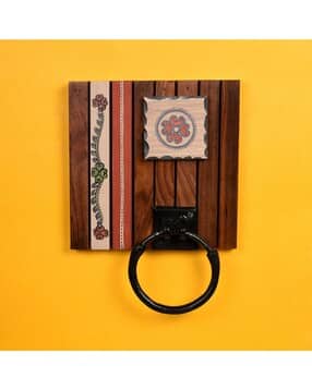 aakriti art creations Printed Wooden Towel Hanger-picture-17