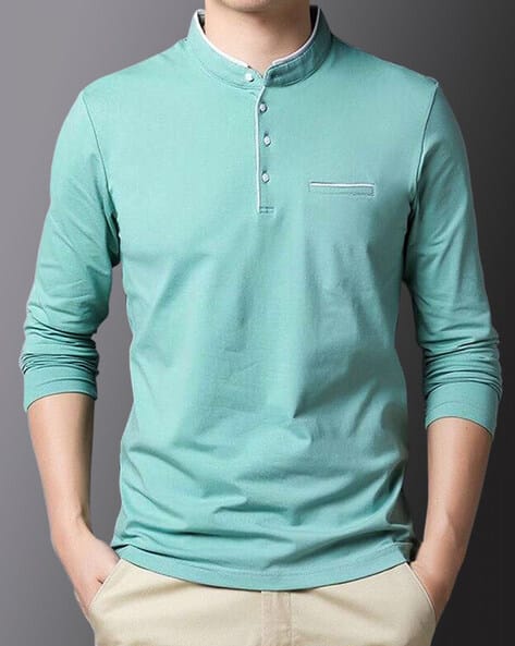 EYEBOGLER Henley T-Shirt with Welt Pocket