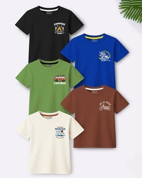 Boys Pack of 5 Printed T-Shirts-image-30