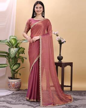 nyrika Women Embroidered Silk Saree with Contrast Border-picture-42