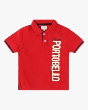 pepe jeans Boys Typographic Print Regular Fit Polo T-Shirt-picture-32