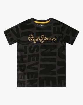 pepe jeans Boys Brand Print Regular Fit Round-Neck T-Shirt-picture-22