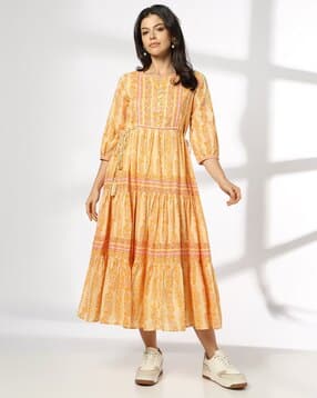 fusion Women Floral Print Tiered Dress-picture-42
