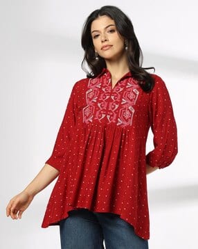 siyahi Women Micro Print Relaxed Fit Tunic-picture-32