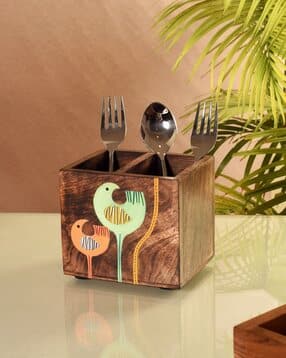 aakriti art creations Handcrafted Wooden Cutlery Holder -picture-19