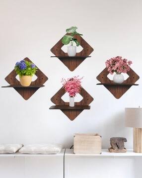 gojeeva Set of 4 Wooden Wall Shelves-picture-44
