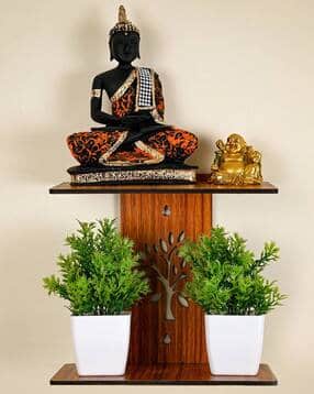 Gojeeva Engineered Wood Light Tree Pattern Wall Shelve Storage-image-4