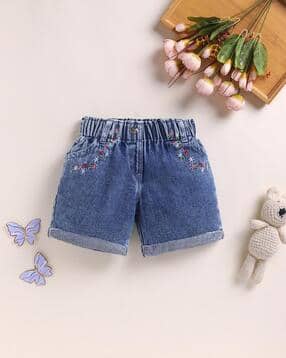 toonyport Girls Embroidered Shorts with Elasticated Waist-picture-36