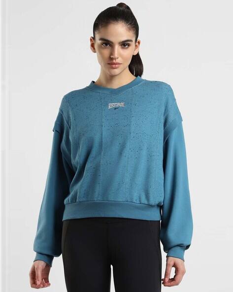Reebok Women CL Varsity Regular Fit Crew-Neck Sweatshirt