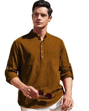 neonomad Men Regular Fit Shirt Kurta with Full Sleeves-picture-25
