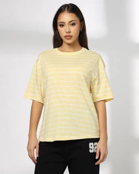 teamspirit Women Striped Curved Hem T-Shirt-picture-18