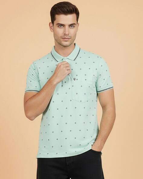 UNIBERRY Men Printed Regular Fit Polo T-Shirt