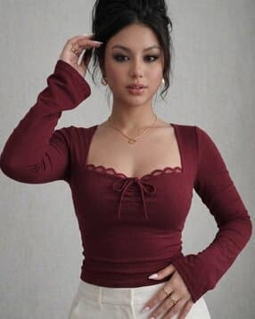 fyre rose Women Slim Fit Sweatheart-Neck Top-picture-24