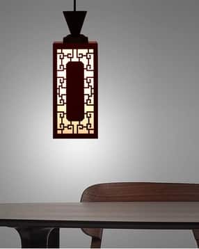 gojeeva kraft Wooden LED Pendant Hanging Light with Lacer-Cut Pattern-picture-31