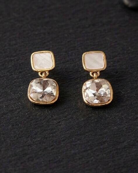 JEWELZ Women Elegant Crystal Bow Drop Earrings