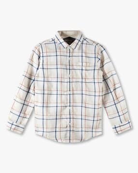 lee cooper Boys Checked Regular Fit Shirt with Patch Pocket-picture-14