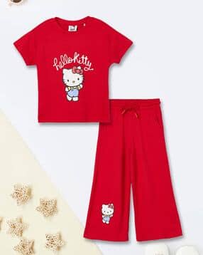 max Girls Hello Kitty Print T-Shirt & Trackpants Set-picture-35