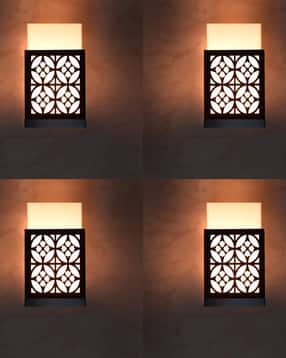 gojeeva kraft Set of 4 LED Wall Lamps with Laser-Cut Pattern-picture-28