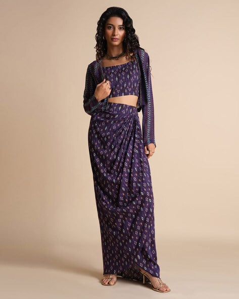 Global Desi Women Printed 3-Piece Co-Ord Set