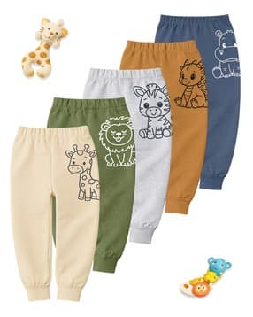 kuchipoo Boys Pack of 5 Regular Fit Animal Pyjamas-picture-34