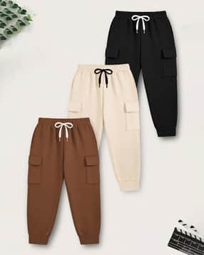 Boys Pack of 3 Mid-Rise Cargo Joggers-image-20