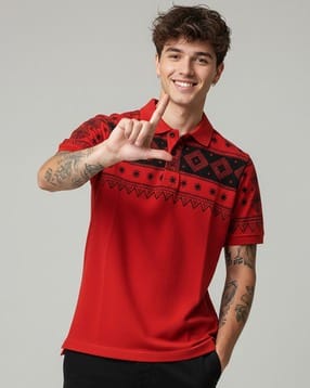buda jeans co Men Regular Fit Printed Polo T-Shirt  -picture-11
