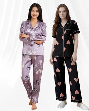 jade & julie Women Pack of 2 Printed Shirts & Pyjamas Set-picture-46